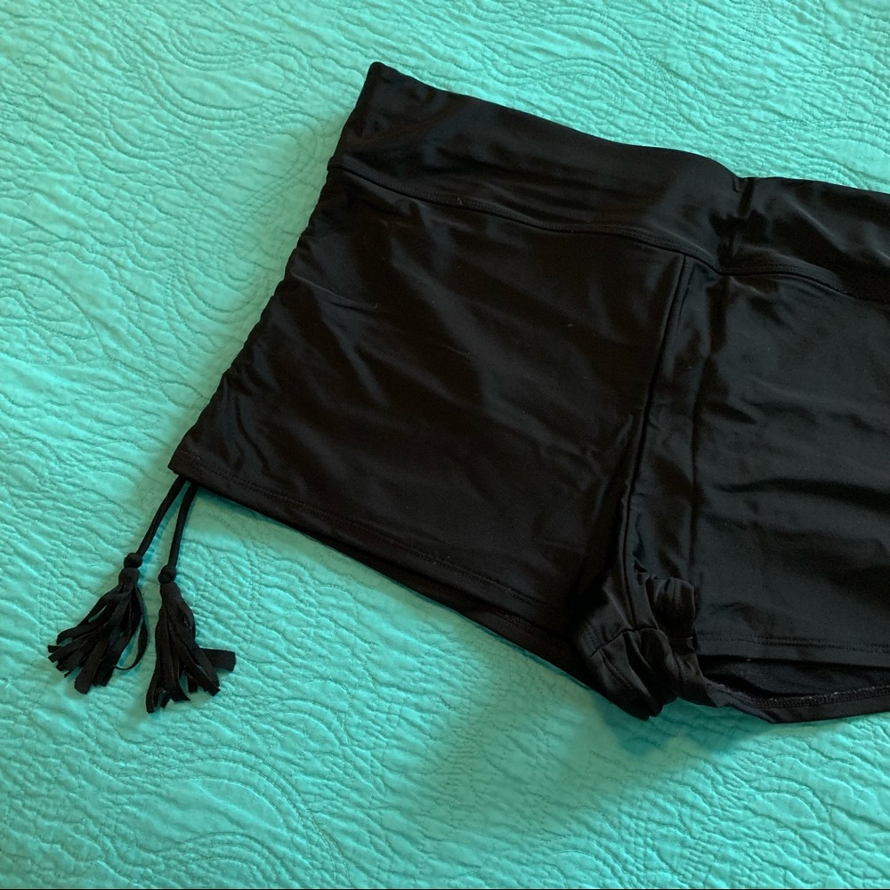 Lane Bryant Cacique Swim Boy Shorts Black 20 Plus